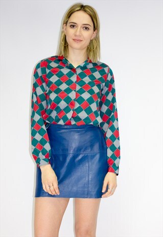 VINTAGE 90'S HARLEQUIN SHIRT / BLOUSE