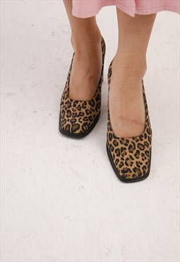 Vintage Animal Print Mid Heeled Shoes