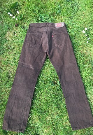 VINTAGE 90'S DISTRESSED BROWN 501 LEVI JEANS