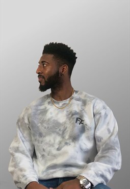 FashFocus Unisex Tie-Dye Sweatshirt in Grey