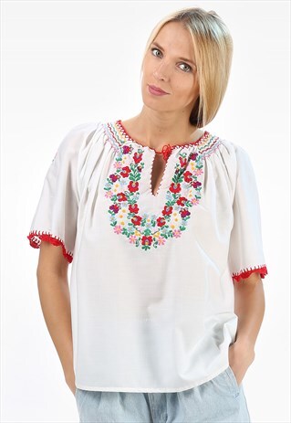 MEXICAN TOP EMBROIDERED BLOUSE