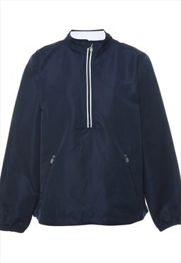 Vintage Izod Zip-Front Navy Nylon Jacket - M