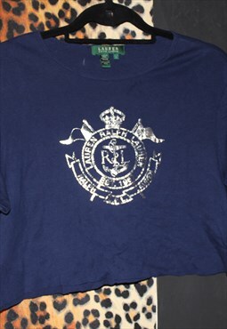Navy Ralph Lauren cropped festival sexy blue Top