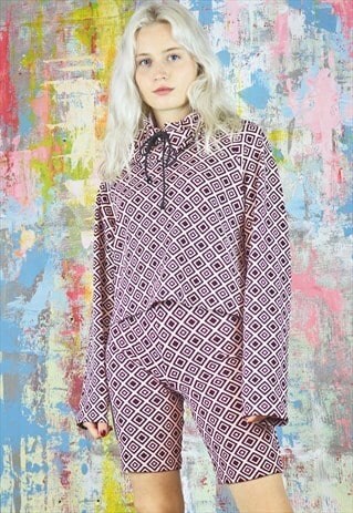 SHORT LEGGINGS IN SQUARE DIAMOND PRINT