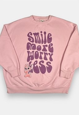 Disney Lilo and Stitch pink sweatshirt womans size M