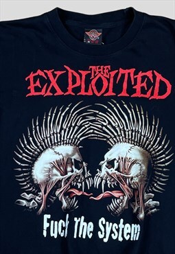 The Exploited Black t-shirt Single stitch Double sided 