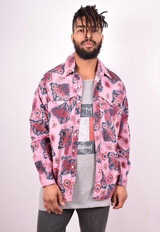 WRANGLER MENS VINTAGE SHIRT XL PINK 90'S