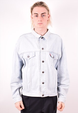 LEVI'S MENS VINTAGE DENIM JACKET XL BLUE 90S