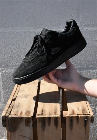 NIKE AIR FORCE 1 BLACK SUEDE TRAINERS