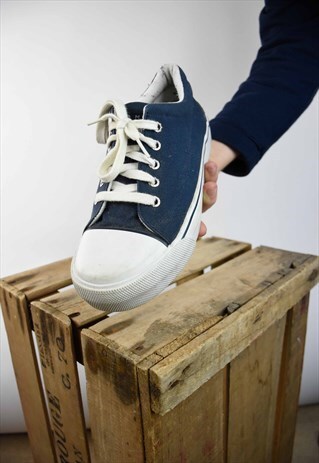 VINTAGE 90S TOMMY HILFIGER NAVY LACE-UP SNEAKER UK7.5