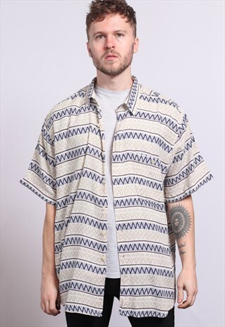 VINTAGE AZTEC PATTERNED SHIRT