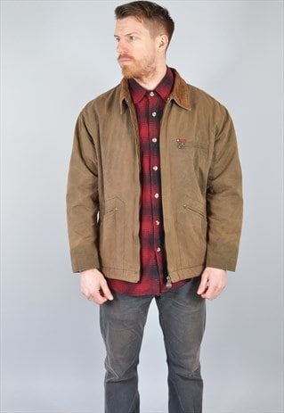 VINTAGE LEE COOPER LINED WAX JACKET CORD COLLARED