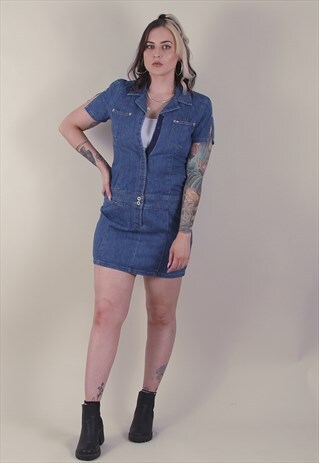 VINTAGE 90'S TOMMY HILFIGER DENIM MINI DRESS /A11017