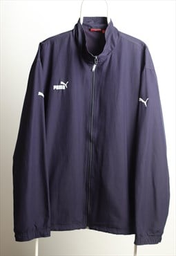 Vintage Puma Sportswear Shell Jacket Logo Navy