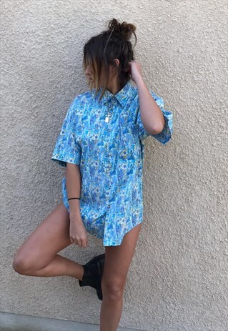 PATTERNED OVERSIZED RETRO VINTAGE UNISEX FESTIVAL SHIRT