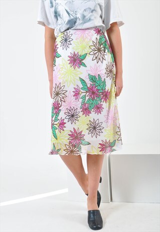 VINTAGE MIDI SKIRT IN FLOWER PRINT