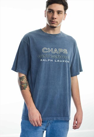VINTAGE CHAPS RALPH LAUREN LOGO T-SHIRT 90S L 9.3