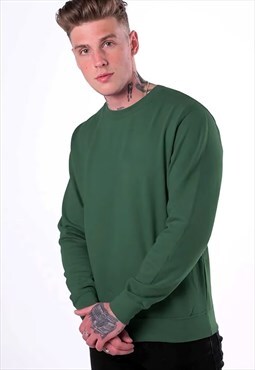 54 Floral Essential Jumper Pullover Sweater - Bottle Green