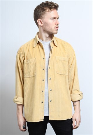 VINTAGE CORDUROY CORD SHIRT BEIGE