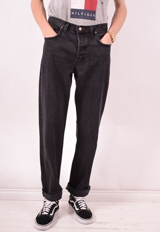 LEE MENS VINTAGE JEANS W33 L34 BLACK 90S
