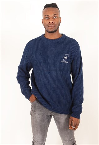 VINTAGE RALPH LAUREN CHAPS FAIRMONT JUMPER NAVY BLUE