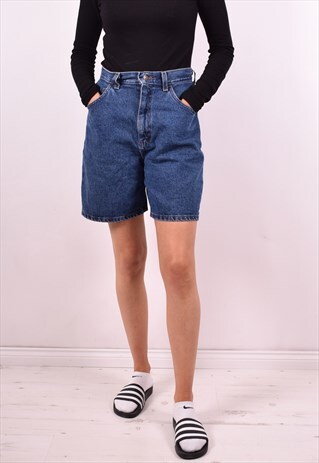 LEE WOMENS VINTAGE DENIM SHORTS W28 BLUE 90S