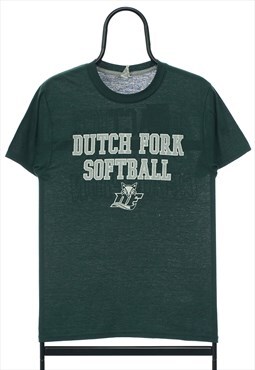 Vintage Dutch Fork Softball Graphic Green TShirt Womens