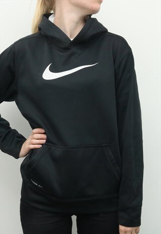 NIKE - BLACK SWOOSH HOODIE - XLARGE