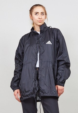 VINTAGE 80'S SUPER OVERSIZED BLACK ADIDAS WINDBREAKER
