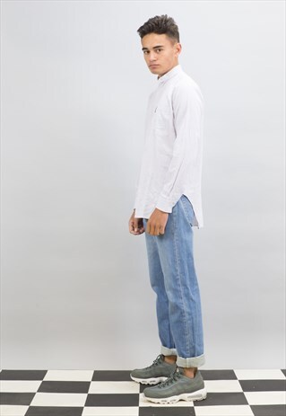 VINTAGE COLLARLESS PINK SLIM SHIRT