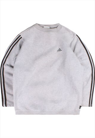 Vintage  Adidas Sweatshirt Heavyweight Crewneck Grey Small