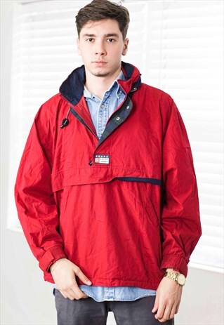 VINTAGE RALPH LAUREN 1/4 ZIP FRONT JACKET LOGO 90S L 18.3