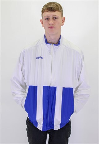 VINTAGE ADIDAS SHELL JACKET IN WHITE XL