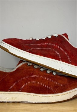 90s Deadstock Burnt Orange/Red Real Suede Sneakers