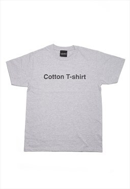 Grey cotton t-shirt printed cotton t shirt tee unisex y2k