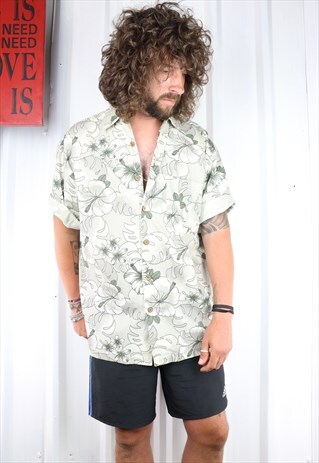 VINTAGE CRAZY PATTERN OVERSIZED SHORT SLEEVED SHIRT