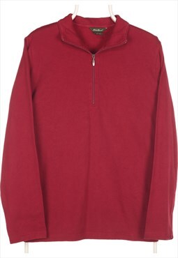 Eddie Bauer - Red Quarter Zip Sweatshirt - XLarge