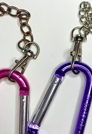 EDGY CLUBKID HANDMADE UNISEX CARABINER CLIP CHAIN NECKLACE