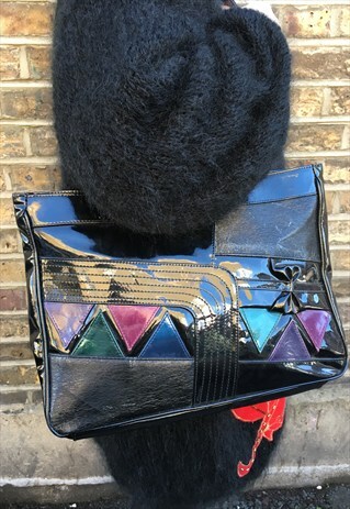 VINTAGE BLACK PATENT BAG