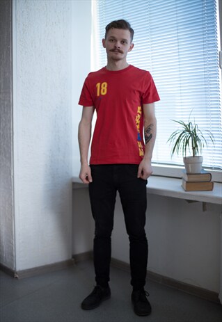 VINTAGE 90'S RED COTTON T-SHIRT