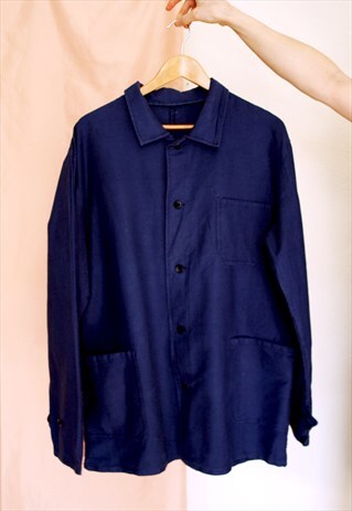 NAVY FRENCH WORKWEAR CHORE JACKET