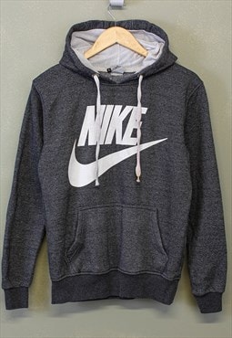 Vintage Nike Hoodie Grey With Swoosh Chest Logo 90s