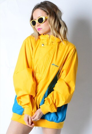 VINTAGE 90S YELLOW 1/2 ZIPPER LIGHTWEIGHT TRACK JACKET