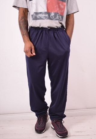 DIADORA MENS VINTAGE TRACKSUIT TROUSERS W38 L32 NAVY 90S
