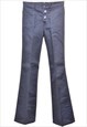 Navy Flared Trousers - W26
