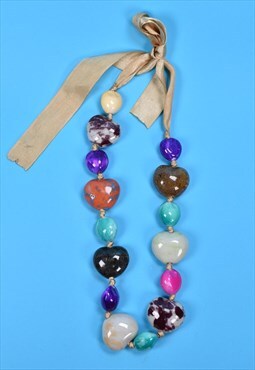 Vintage Glass Bead Necklace 