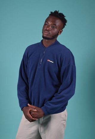 VINTAGE BERGHAUS DARK BLUE FLEECE JUMPER