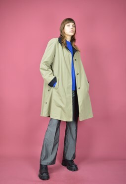 Vintage beige classic 80's cotton trench coat