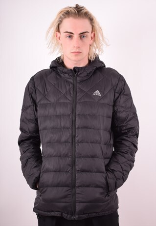 ADIDAS MENS VINTAGE PADDED JACKET LARGE BLACK 90S