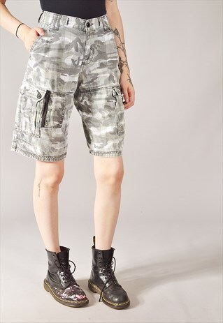 VINTAGE LEE CAMO CARGO SHORTS GREY